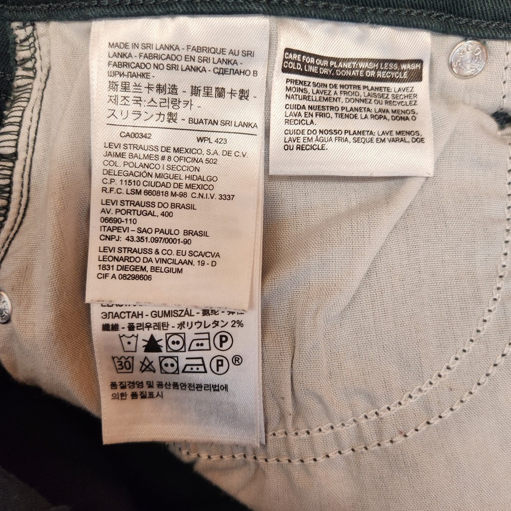Levis 505 Regular Fit Straight Leg Jeans Men`s W31 L32 Green Denim 15505-0180 - Picture 9 of 11